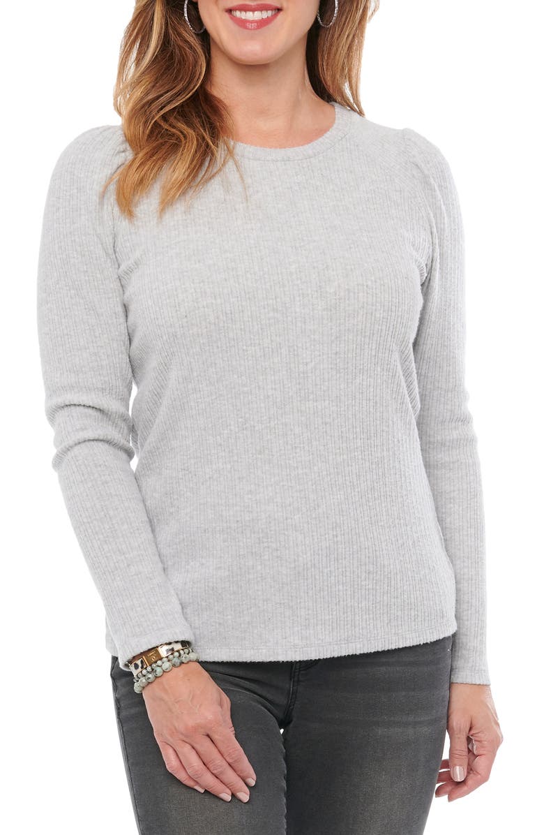 Wit & Wisdom Rib Crewneck Sweater, Main, color, 