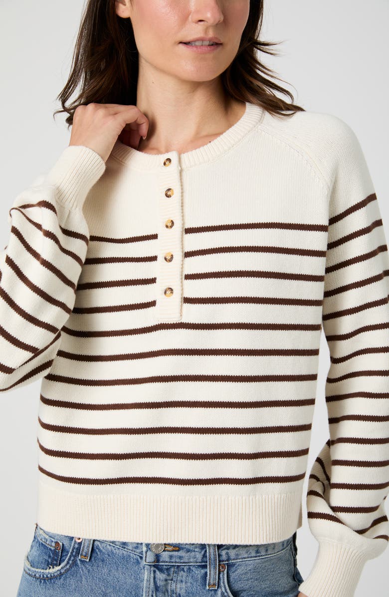 French Connection Mozart Stripe Sweater, Alternate, color, Classic Cream/ Mocha