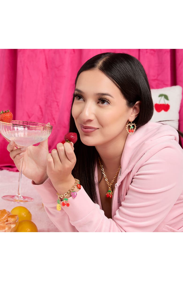 Juicy Couture Tropical Fruit Charm Bracelet, Alternate, color, Gold Tone