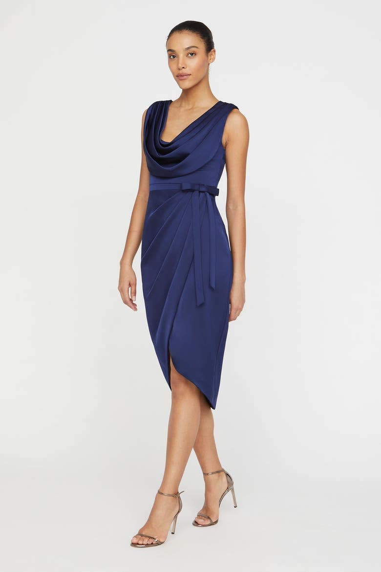 Stephanie Wrap Dress, Alternate, color, Nautical Navy