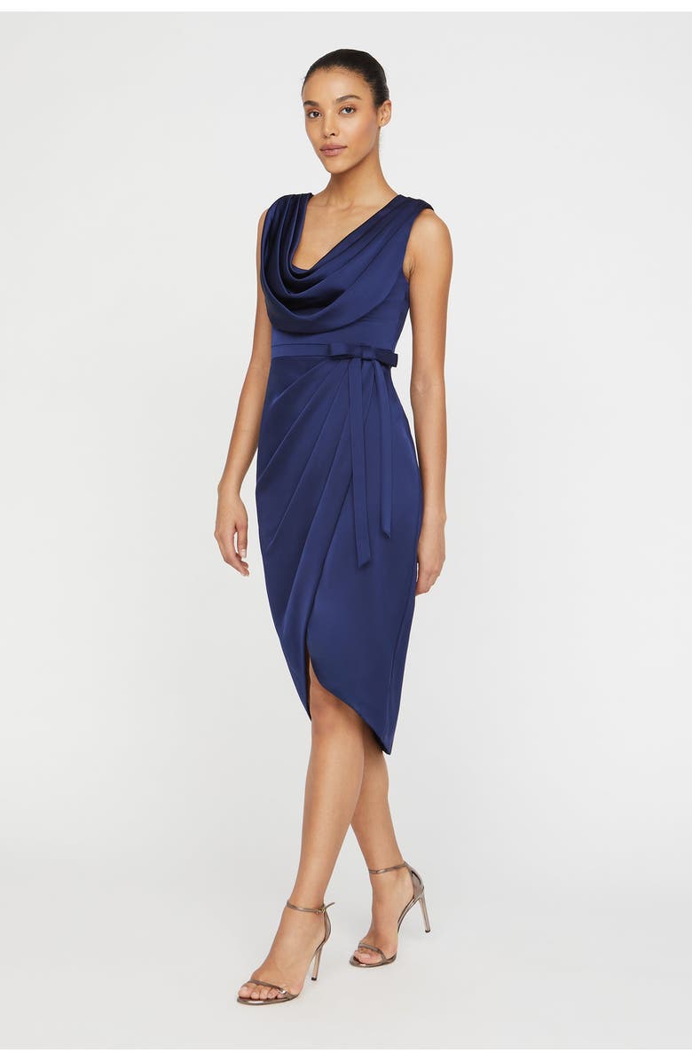 Theia Stephanie Wrap Dress, Alternate, color, Nautical Navy