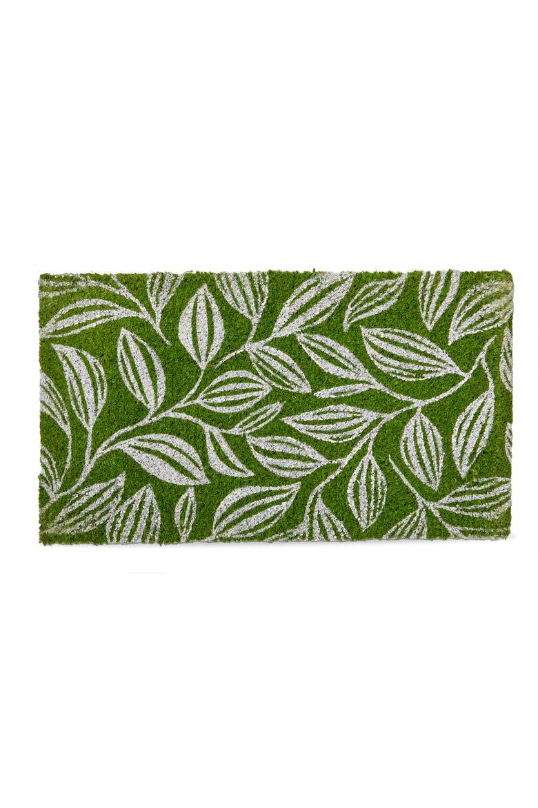 Line Leaf Coir Mat Multi Coir Everyday, Main, color, Green
