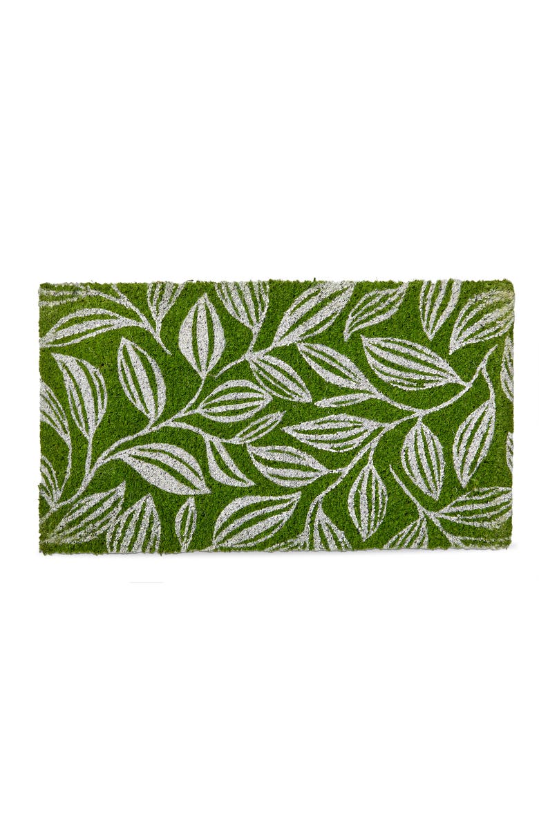 tag Line Leaf Coir Mat Multi Coir Everyday, Main, color, Green