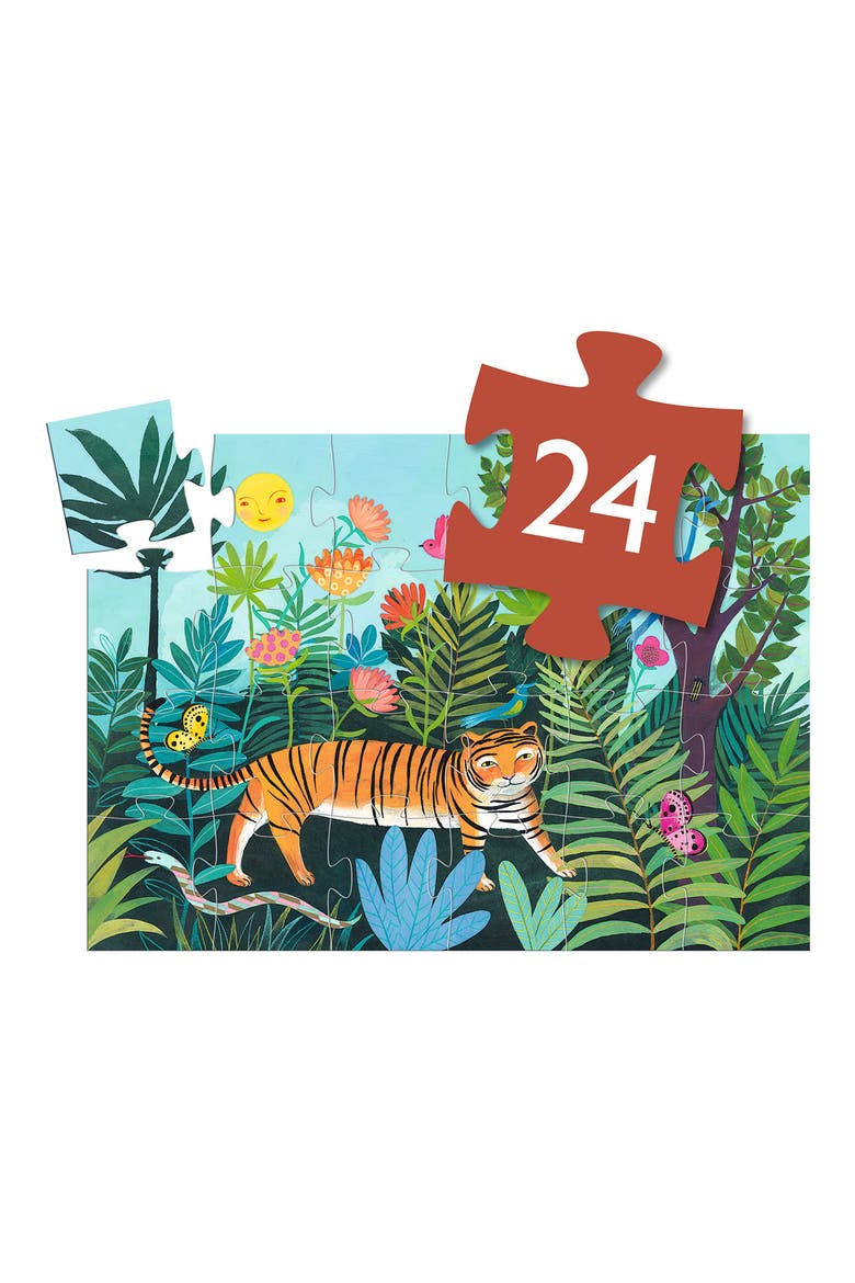 Silhouette The Tiger's Walk Puzzle, Alternate, color, ORANGE
