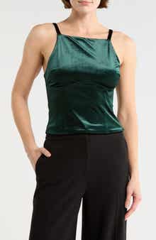 LE LIS Bow Velvet Tank