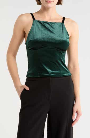 LE LIS Bow Velvet Tank