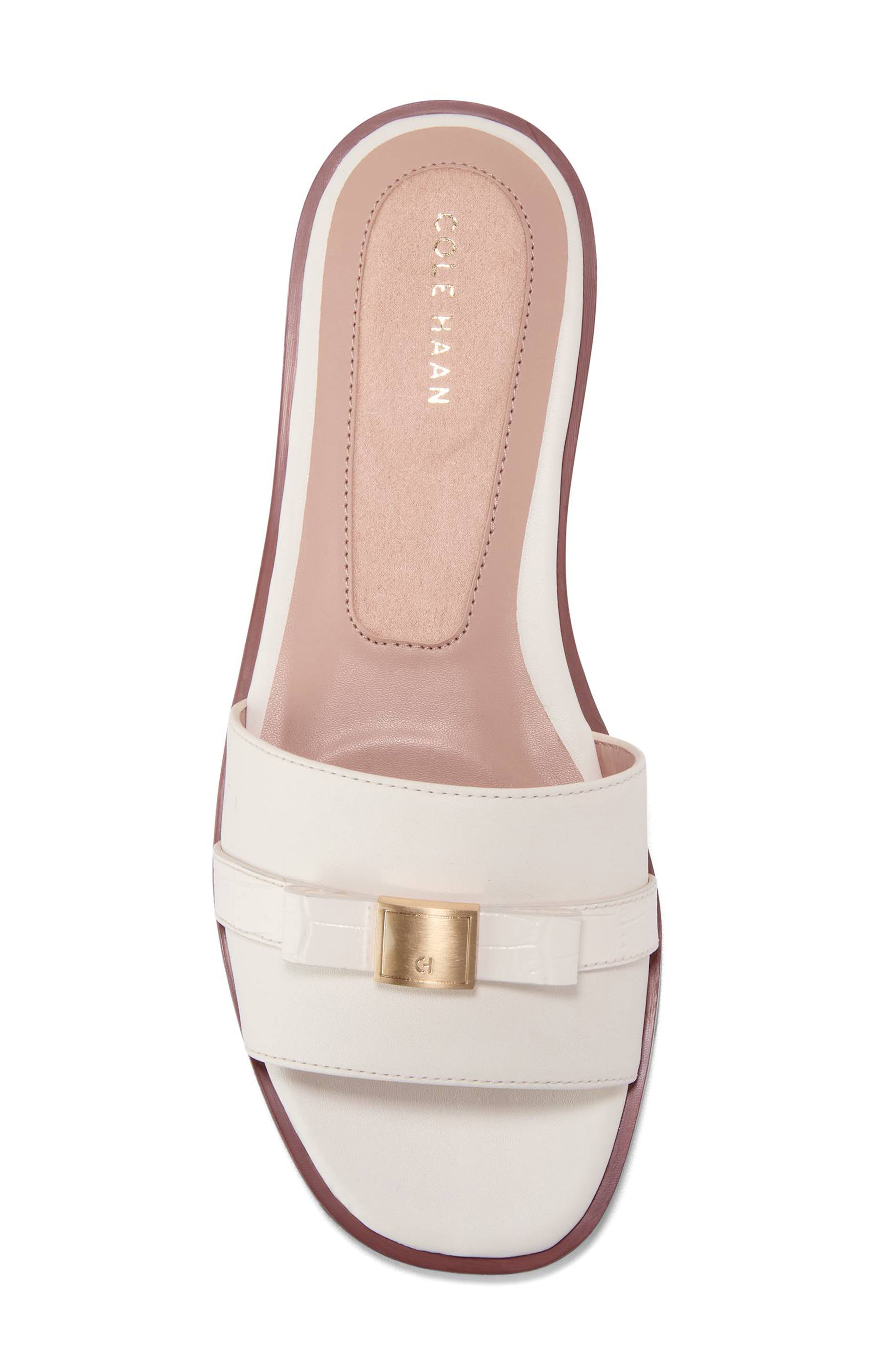 Cole Haan Emalia Slide Sandal, Alternate, color, Powder Smooth / Croc Print