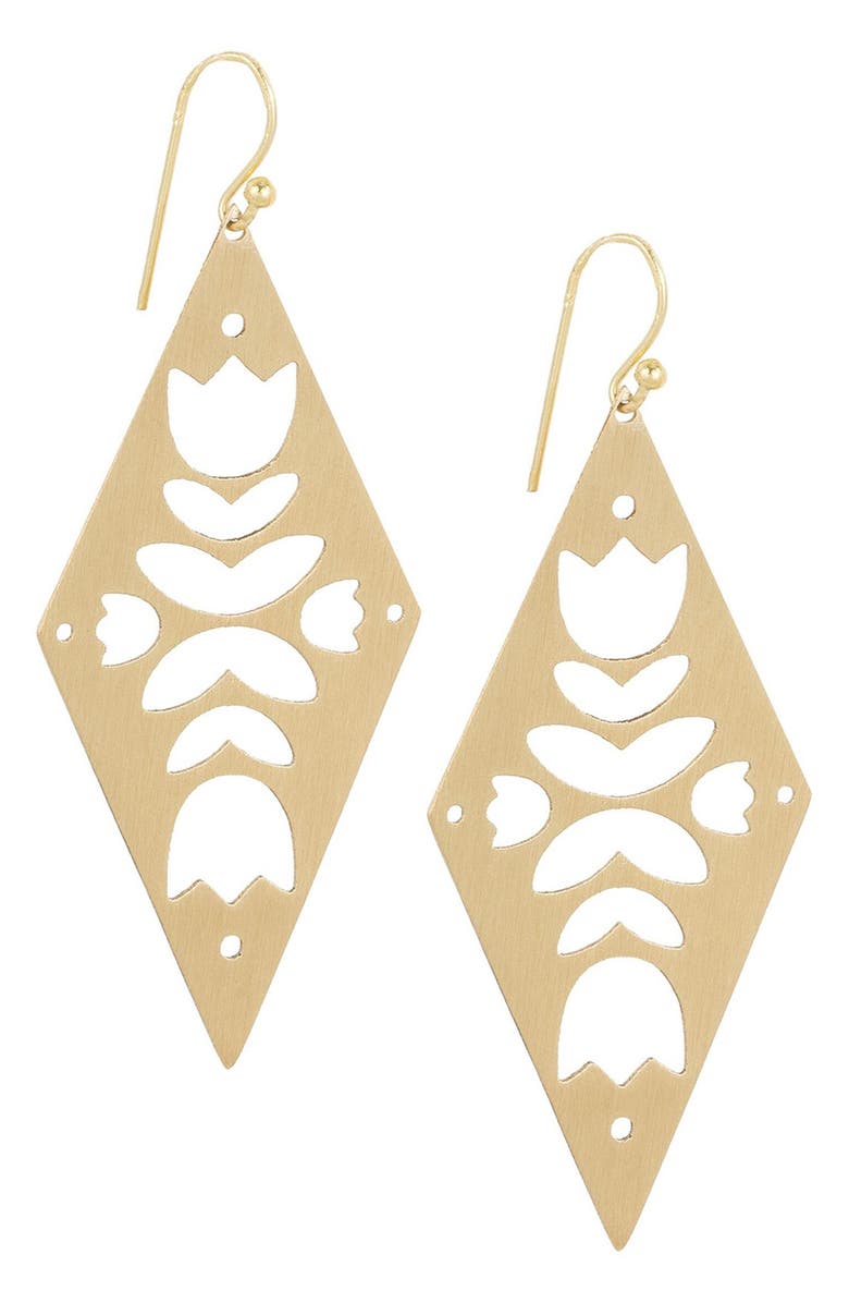 SAACHI Thalia Floral Cutout Drop Earrings, Main, color, 