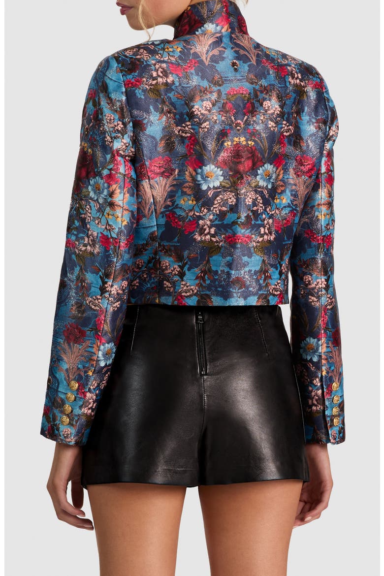 Emerson Jacquard Military Jacket, Alternate, color, HEARTSTRINGS MINERAL BLUE