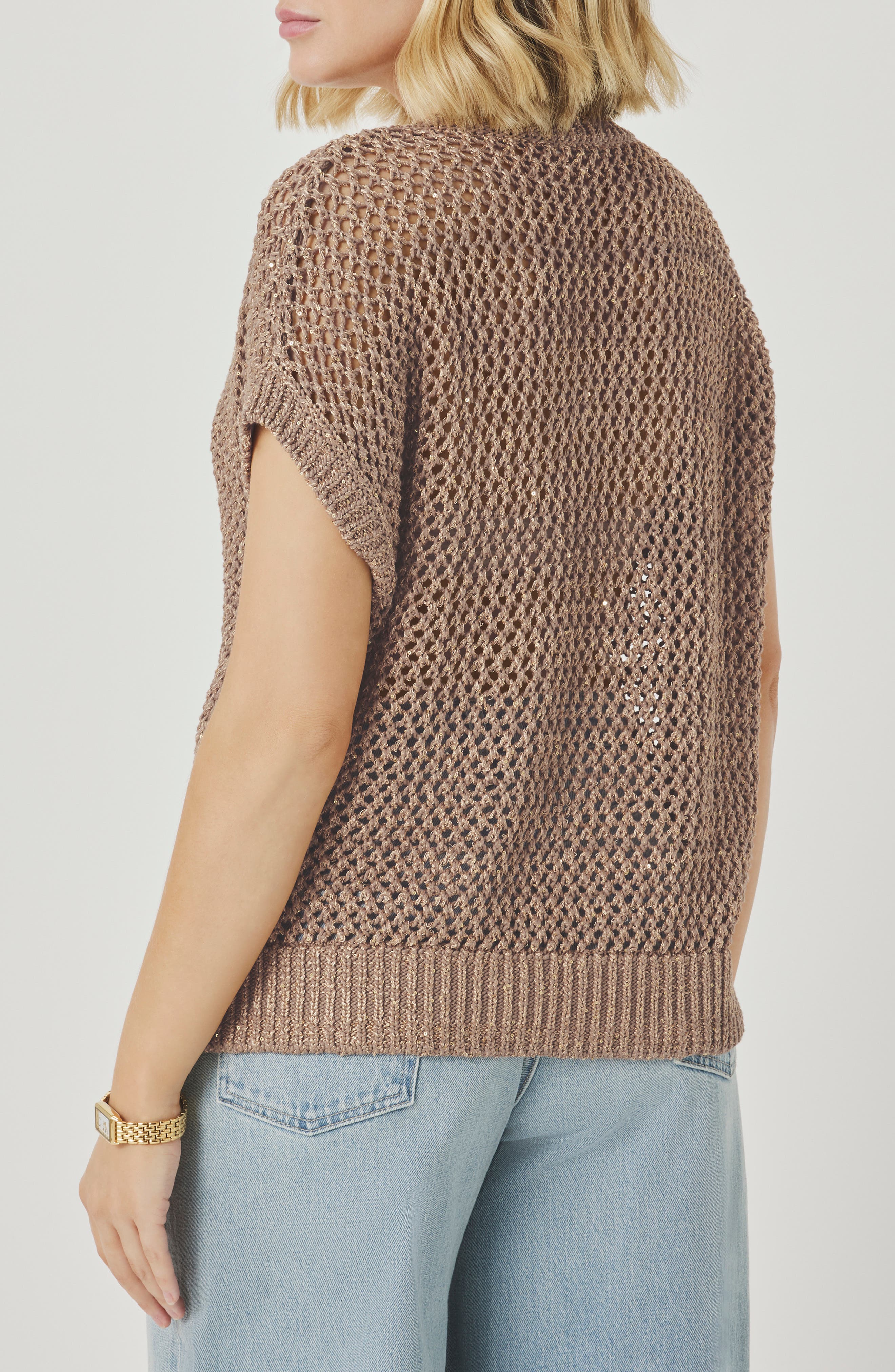 Nia Sequin Open Stitch Sweater - image 2