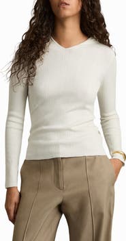 Reiss Chloe Rib Hoodie