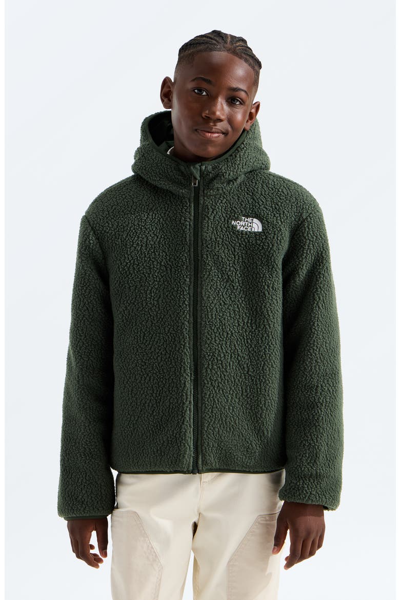 Kids' Shasta Water Repellent Reversible Hooded Jacket, Alternate, color, CARAWAY SEED/ BOTTLE GREEN