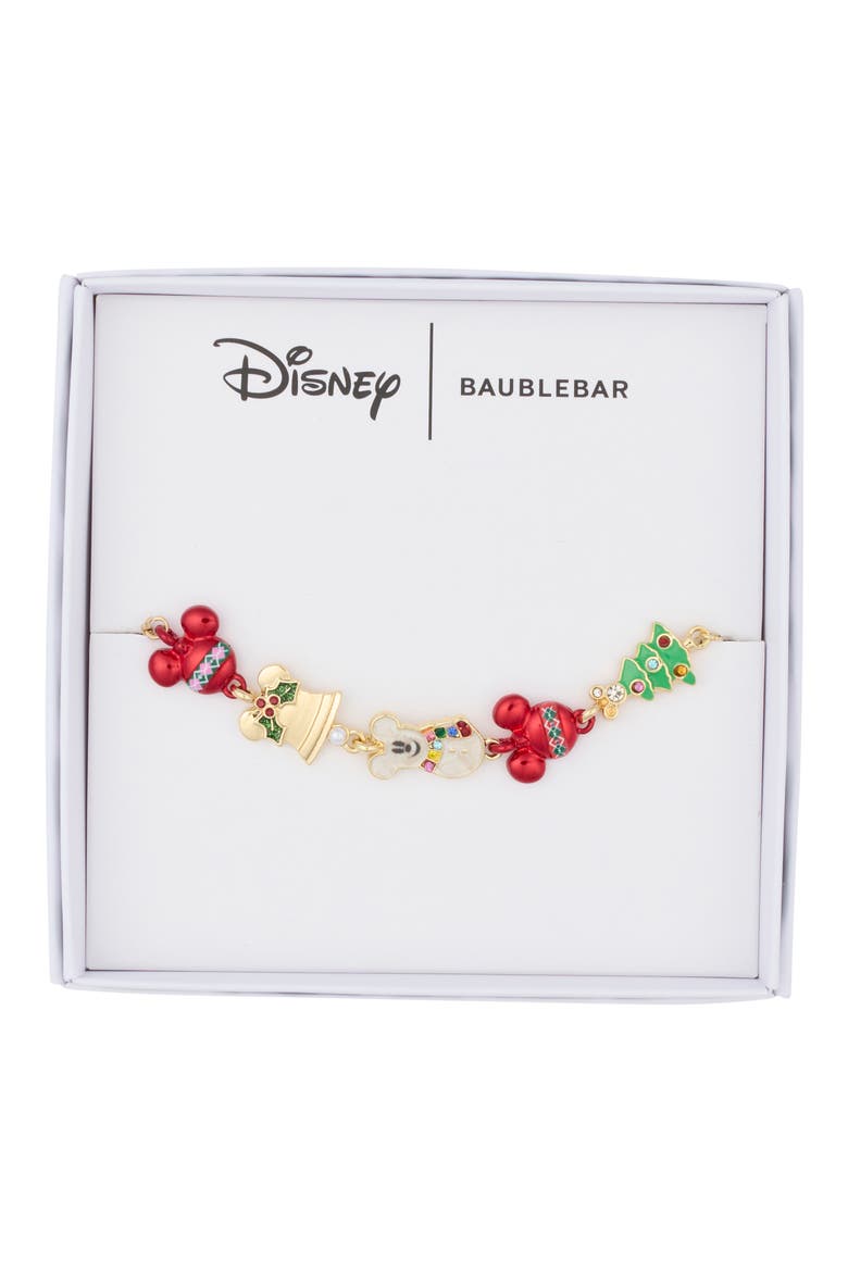 Disney Holiday Motif Charm Bracelet, Main, color, MULTI