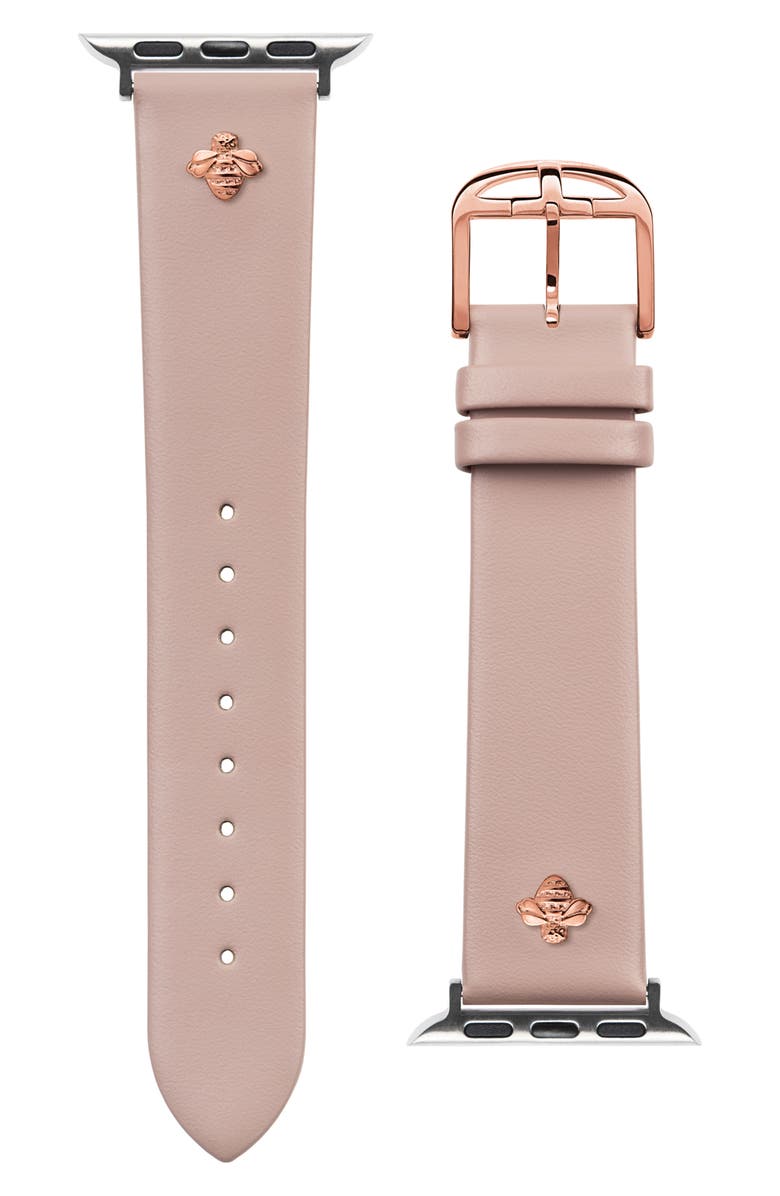 Ted Baker London Bumblebee Leather Apple Watch<sup>®</sup> Watchband, Main, color,