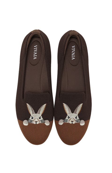 Round-Toe Embroidered Loafers (Audrey)