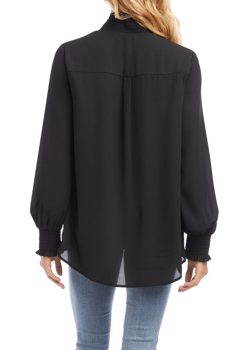 Smocked Crossover Top, Alternate, color, BLACK