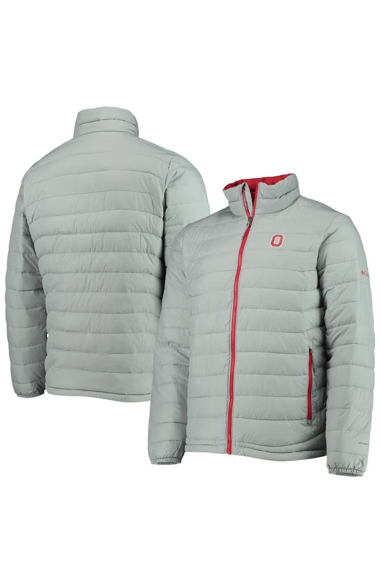 Columbia Men's Columbia Gray Ohio State Buckeyes Powder Lite Omni-Heat Reflective Full-Zip Jacket, Main, color, 