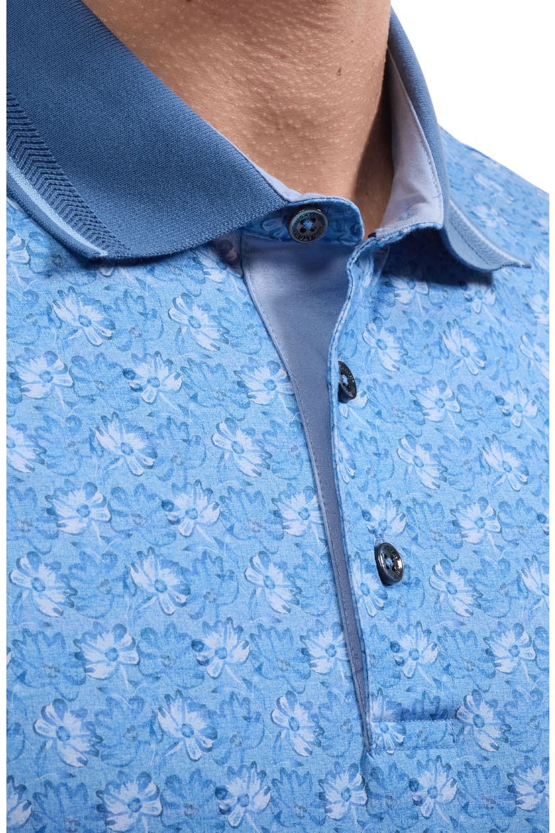 Vidal OoohCotton® Floral Polo, Alternate, color, CLASSIC BLUE