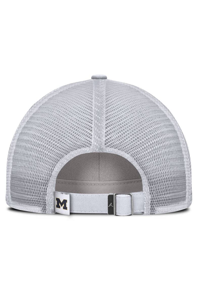 Men's Jordan Brand White Michigan Wolverines Club Campus Trucker Adjustable Hat, Alternate, color, White
