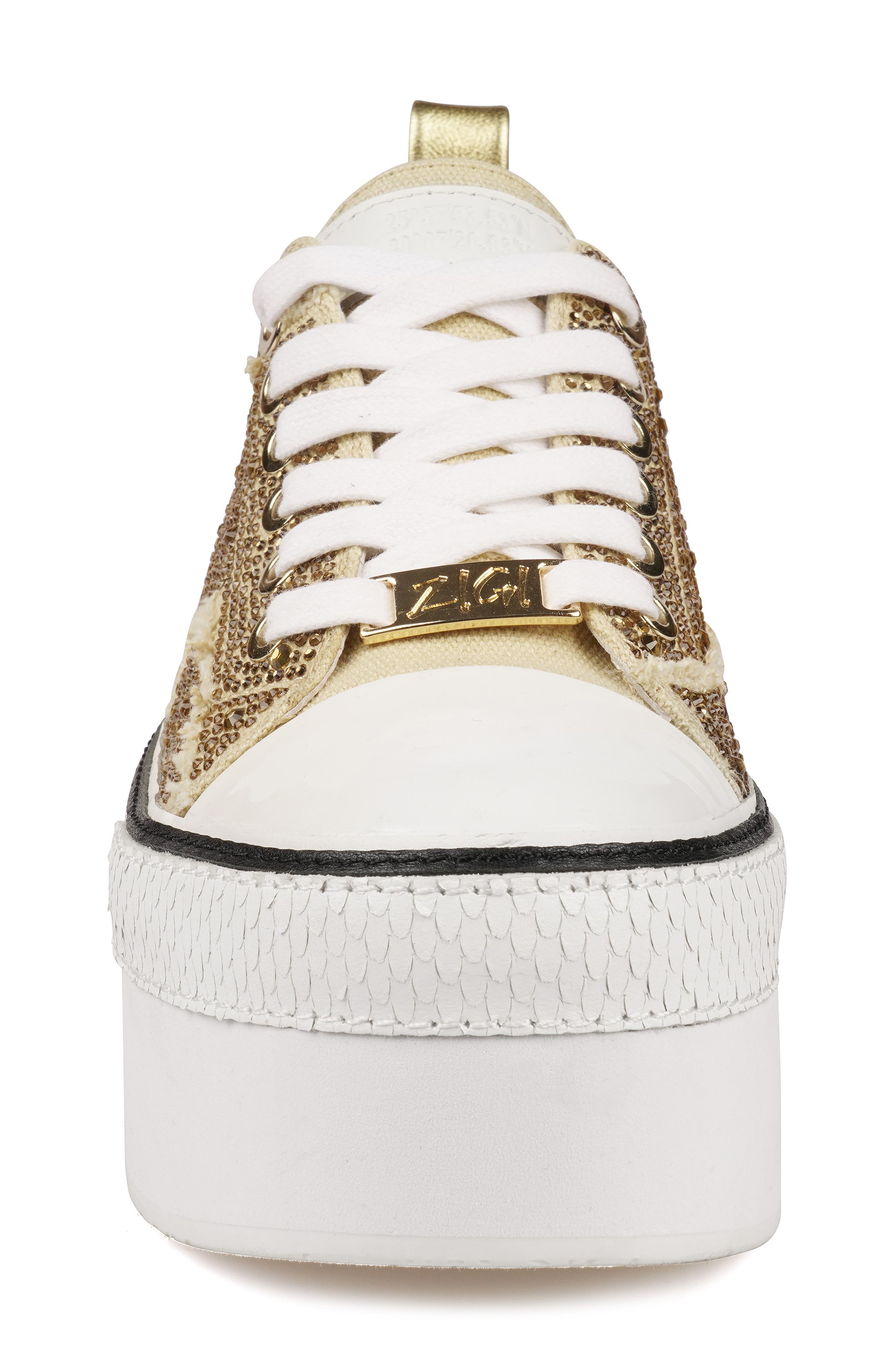 Koralay Rhinestone Platform Sneaker, Alternate, color, GOLD CANVAS