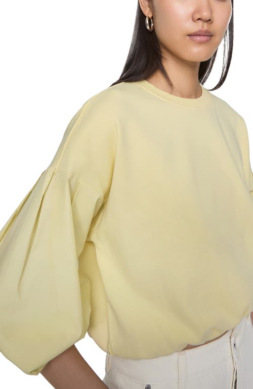Rebecca Minkoff Julia Mixed Media Crop Cotton Blend Sweatshirt
