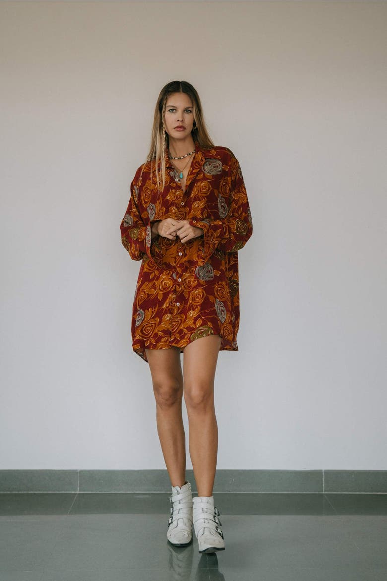 Boyfriend Shirt Merlin, Alternate, color, Brick Rose