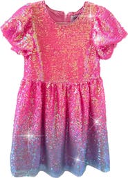 Lola + The Boys Bubble Gum Shimmer Sequin Dress
