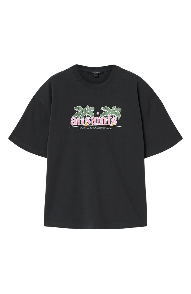 AllSaints Troppo Etta Logo Graphic T-Shirt, Alternate, color, Washed Black