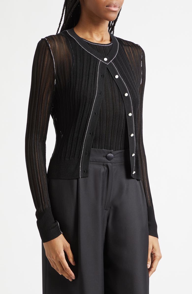 Toccin Crosby Ribbed Button Front Crop Cardigan, Alternate, color, 