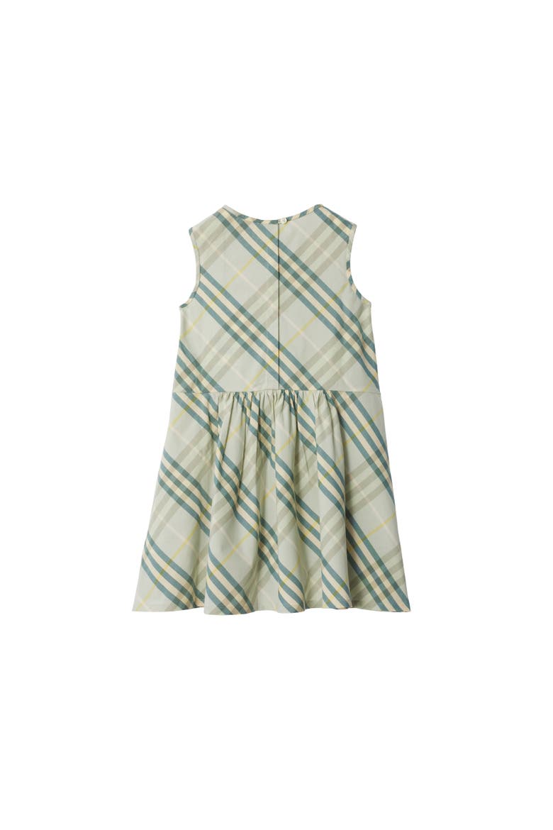 Girls' Check Cotton Poplin Dress, Alternate, color, Breeze