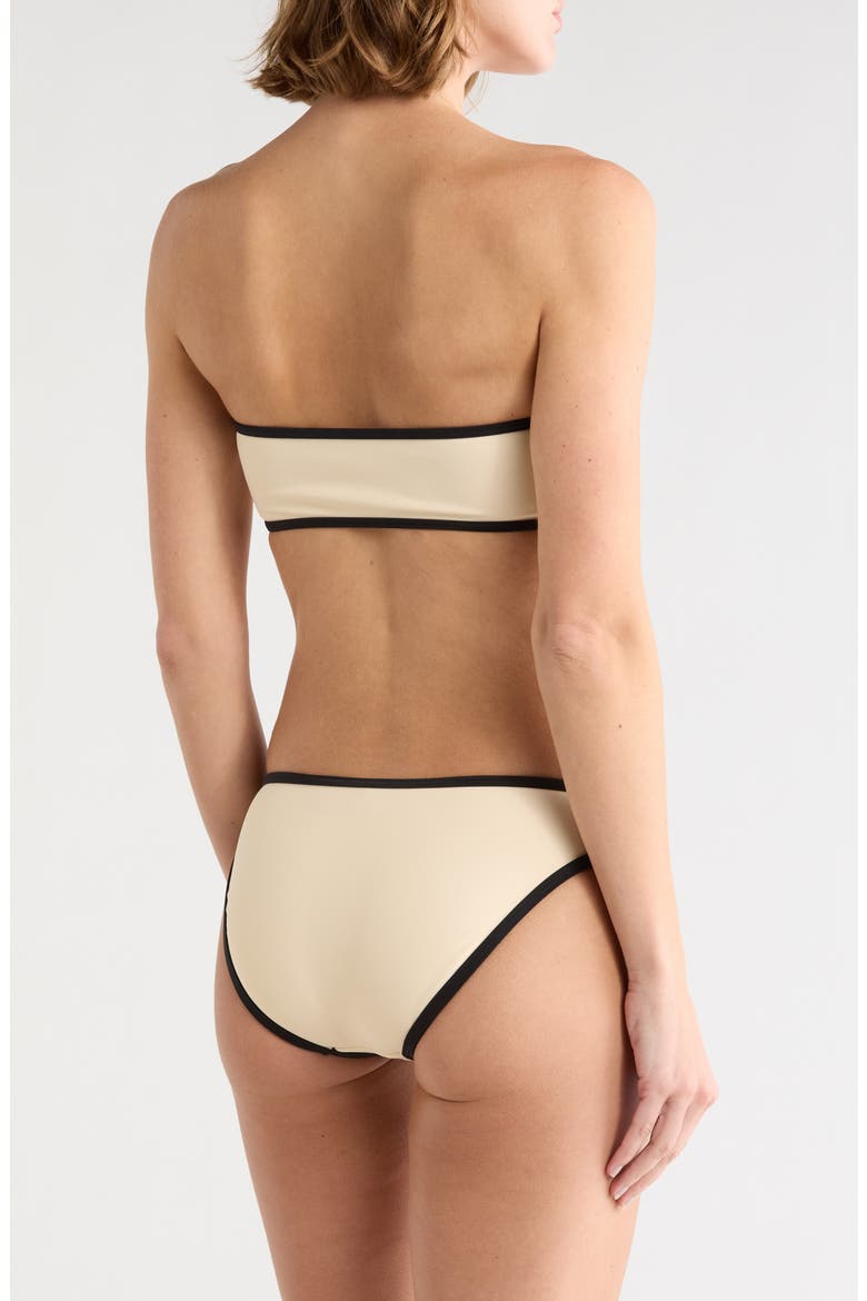 Bandeau Bikini Top & Bottoms Set, Alternate, color, ECRU/ BLACK
