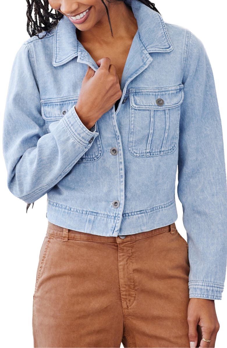 Bella Dahl Max Denim Trucker Jacket, Main, color, 