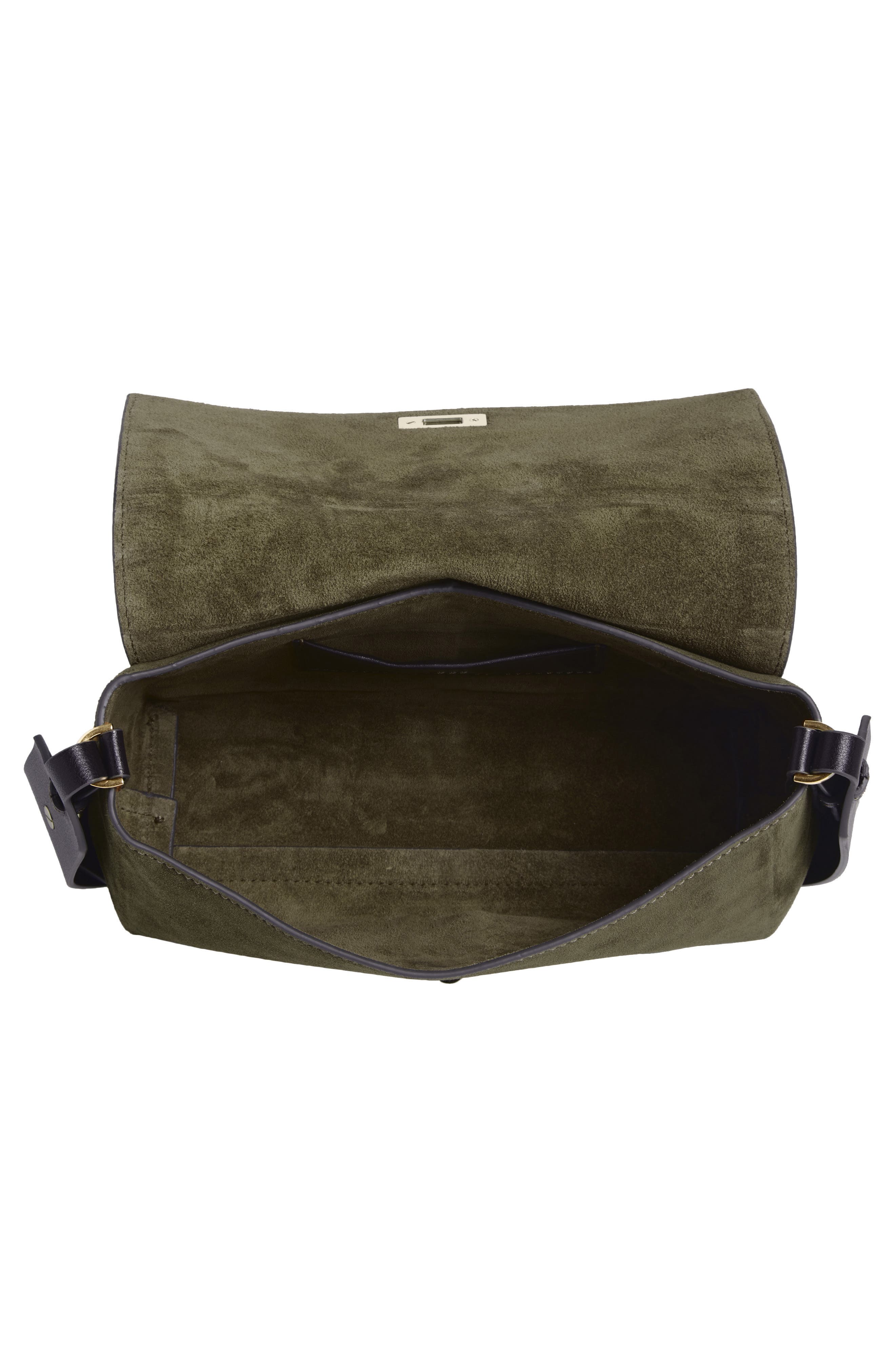 Anya Hindmarch Mortimer Suede Crossbody Bag, Alternate, color, Bonsai / Grape