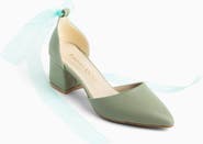 Forever & Always Shoes Fiona Low Block Heels with Ribbon