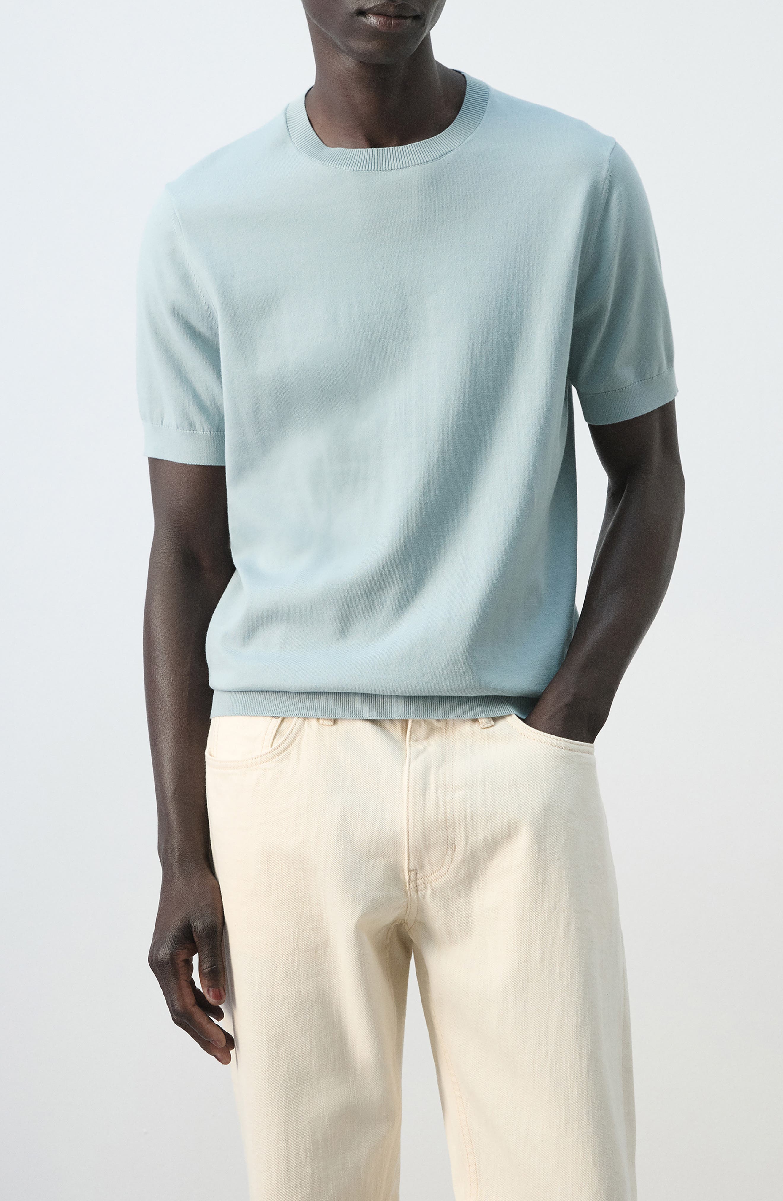 Fine Knit Cotton T-Shirt