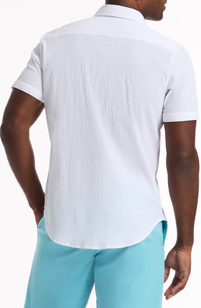 Robert Graham Harbor Short Sleeve Stretch Cotton Button-Up Shirt, Alternate, color, White