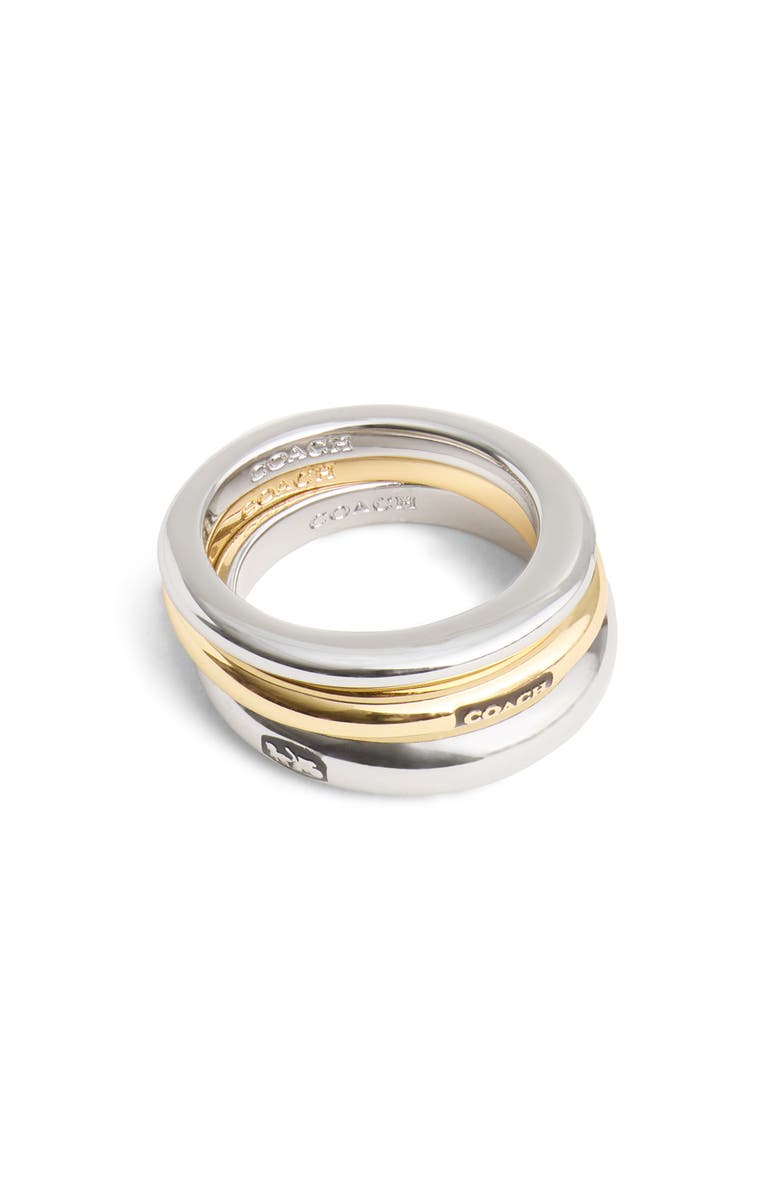 COACH Set of 3 Tubular Stacking Rings, Main, color, 