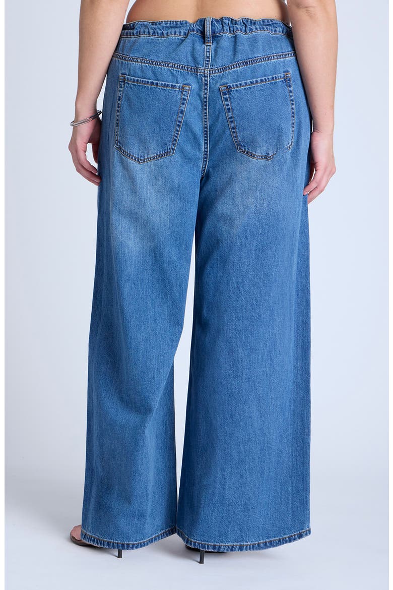 Lightweight Wide Leg Drawstring Waist Jean, Alternate, color, DARK WASH