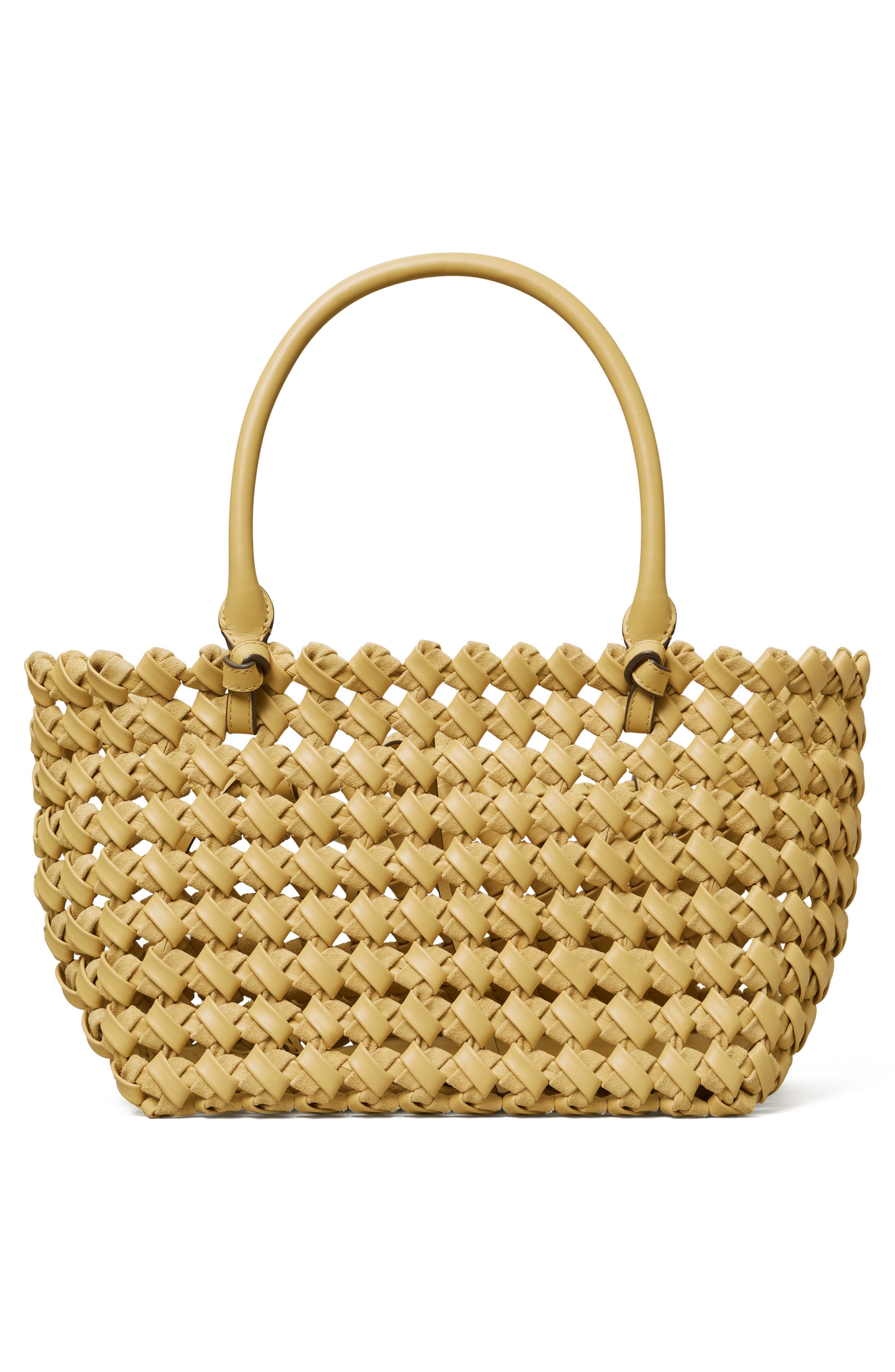 Tory Burch McGraw Woven Leather Satchel, Alternate, color, 