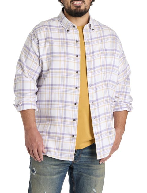 Big & Tall Plaid Flannel Sport Shirt V2