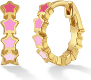 In Season Jewelry Star Cascade Gold Plated Huggie Hoops