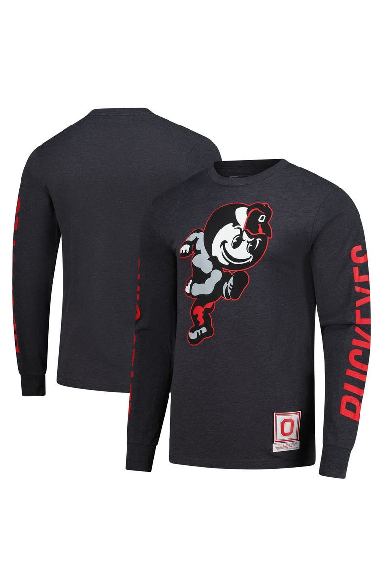 Mitchell & Ness Men's Mitchell & Ness  Charcoal Ohio State Buckeyes Team Pride Long Sleeve T-Shirt, Main, color, 