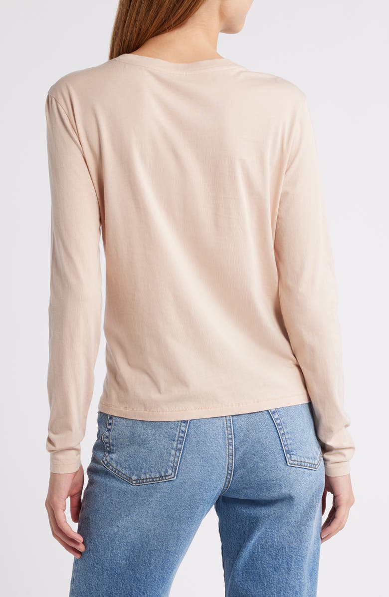 FRAME Cotton Crewneck Top, Alternate, color, Almond Pink