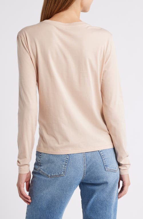 Frame Long-sleeve Baby Tee In Almond Pink