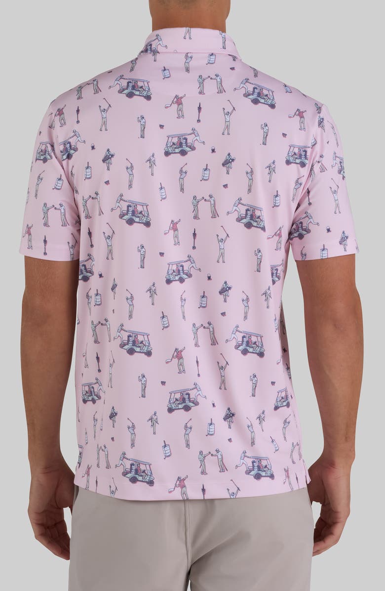 Bad Birdie Golfer Print Performance Golf Polo, Alternate, color, The Boys - Frosty Petal
