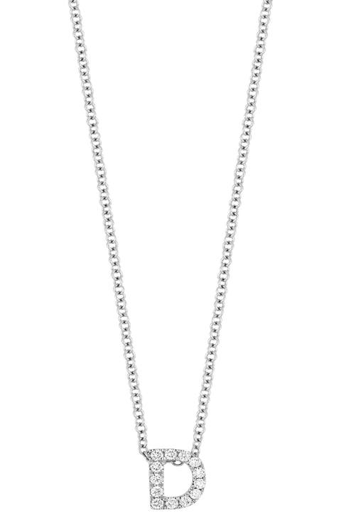 Diamond Pavé Initial Pendant Necklace