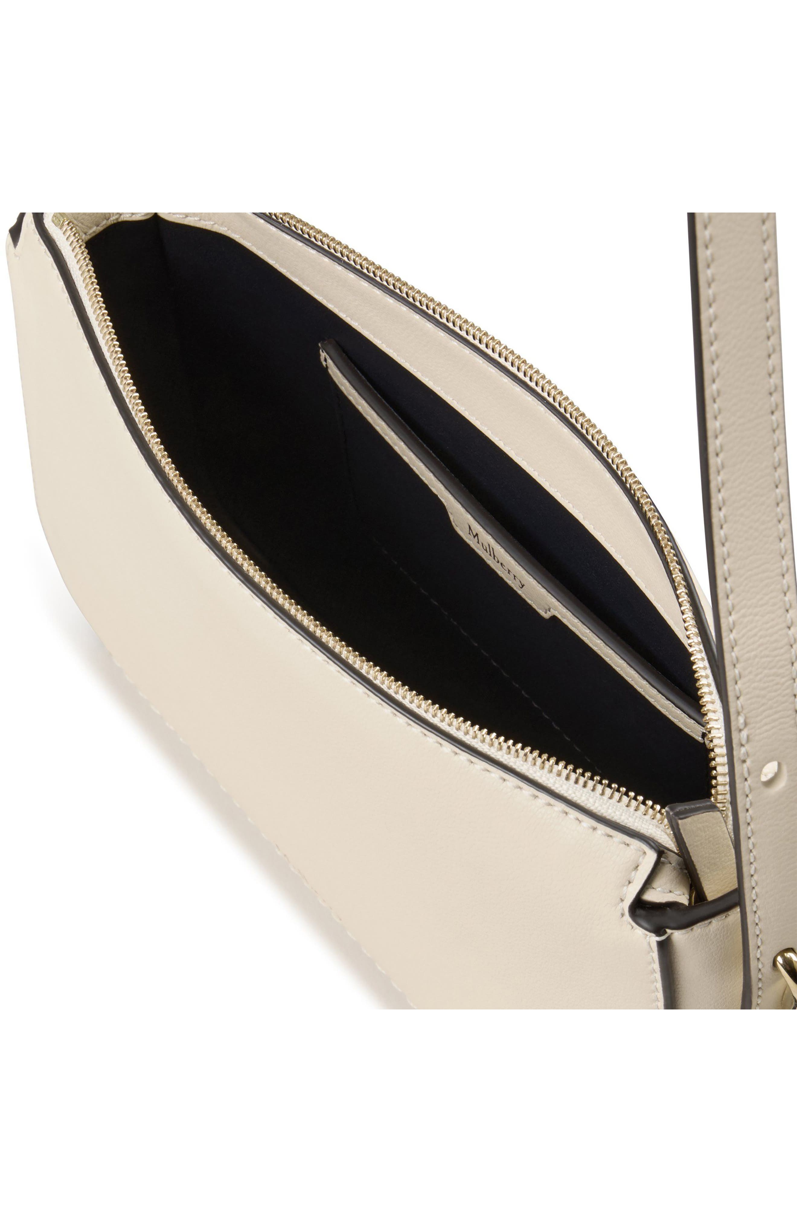 Mulberry Clovelly Leather Crossbody Bag, Alternate, color, Eggshell