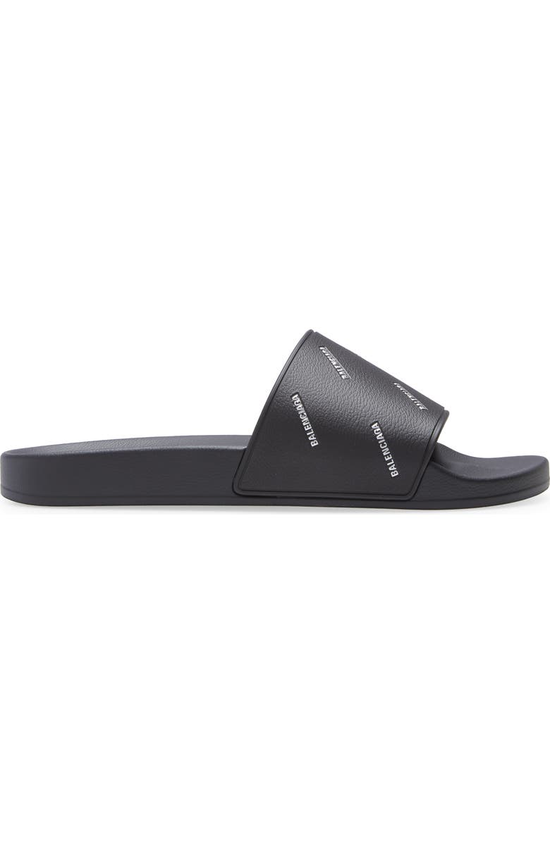 Balenciaga Logo Slide Sandal, Alternate, color,