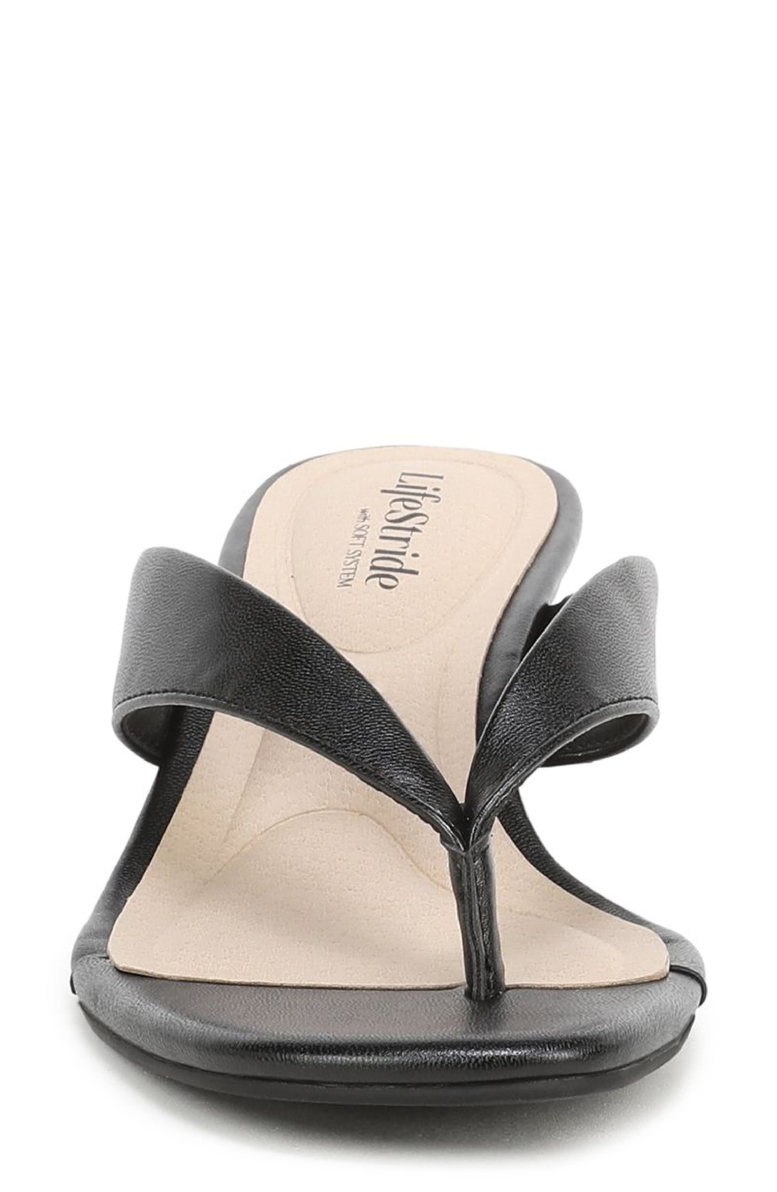 Stella Wedge Flip Flop, Alternate, color, BLACK