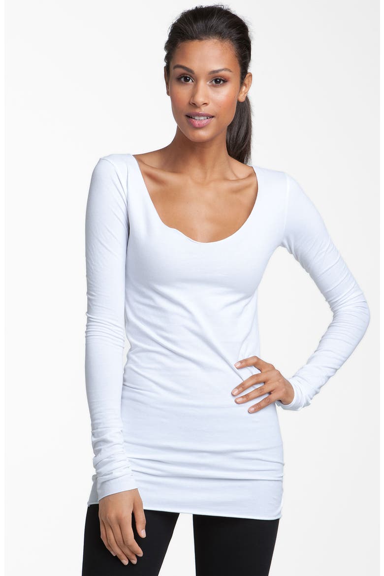 Long Skinny Tee, Main, color, WHITE